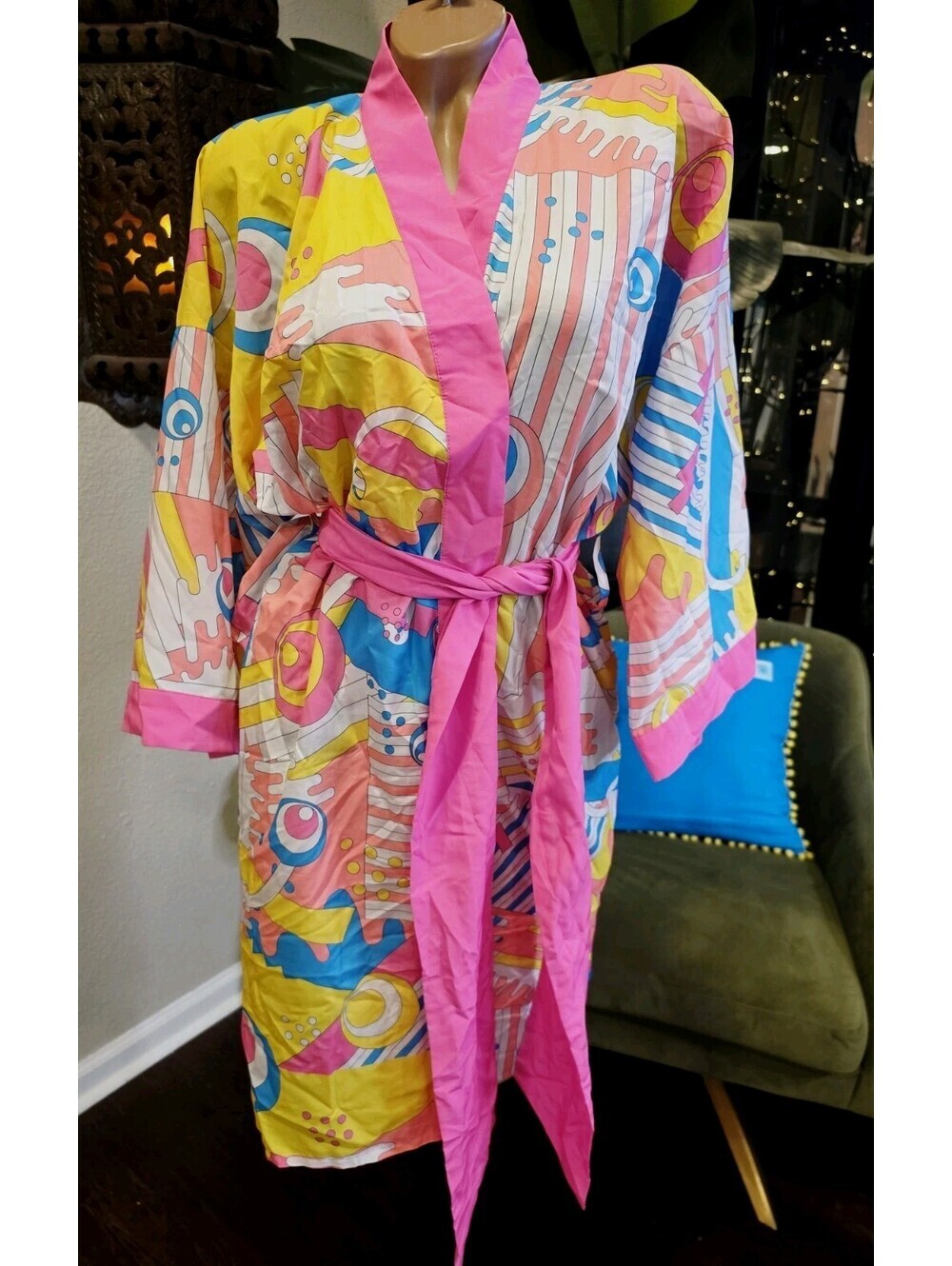 Drunk Elephant Drunk Robe NUNU One Size Bright Abstract Pink Pop Sustainable OS